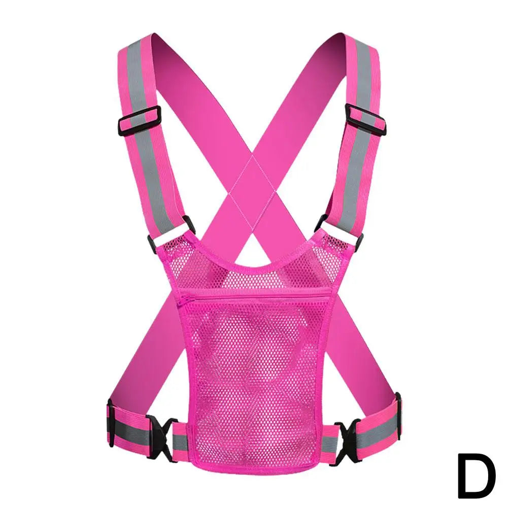 Outdoor Cycling Vests Safety Reflective Vest LED Running Light Adjustable Cycling Vest Night Warning Work Sports Vest