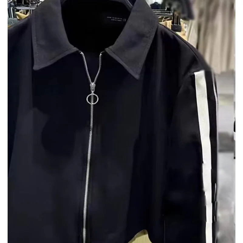 2024 New Women Casual Black Trousers Suits Sports Short Jacket + Female Vinatge Black White Patchwork Baggy Pants Street