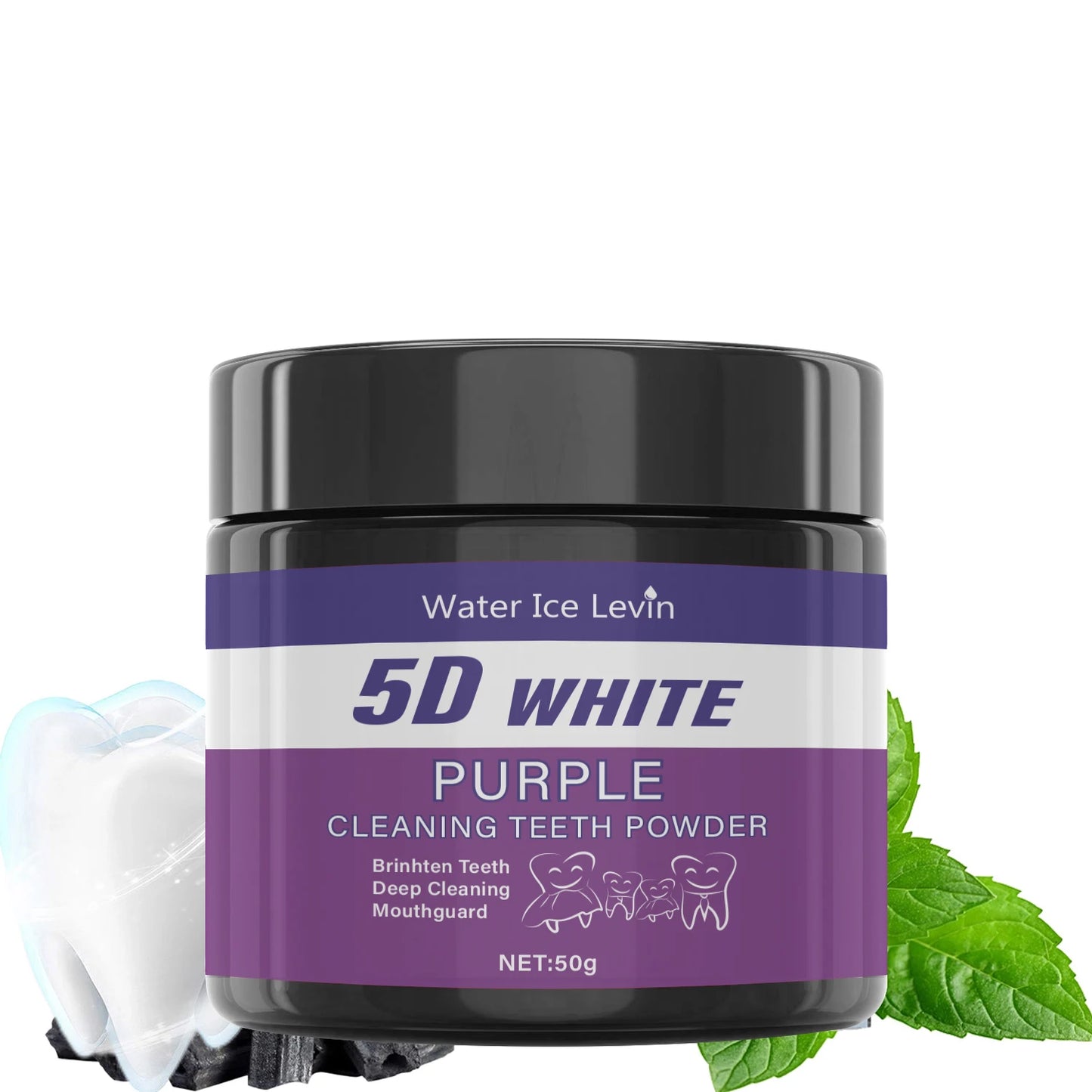 Purple Teeth Cleaning Powder - No Sulfuric Acid, Deep Cleansing and Polishing, Whitens Teeth Within 5 Days, Portable Daily Use and Travel