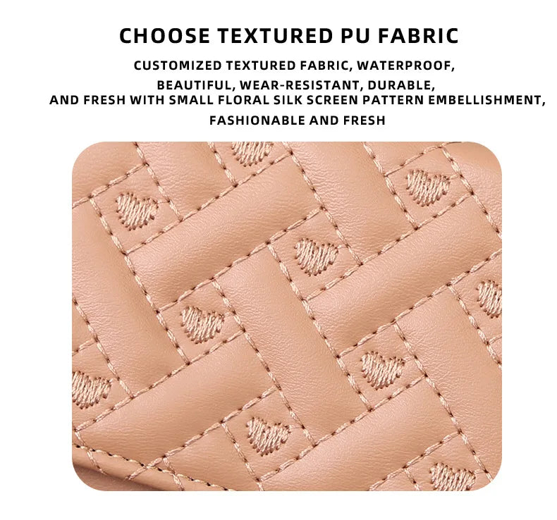 Women's Short Embroidered Love Zero Wallet Zipper Buckle Large Capacity Card Bag Versatile Fashion Simple