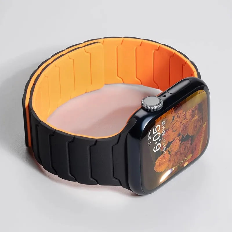 Magnetic Silicone Strap for Apple Watch Band Ultra 2 49mm 45mm 41mm Bracelet for Iwatch Series 9 8 7 6 SE 5 4 38 42mm 44mm 40mm