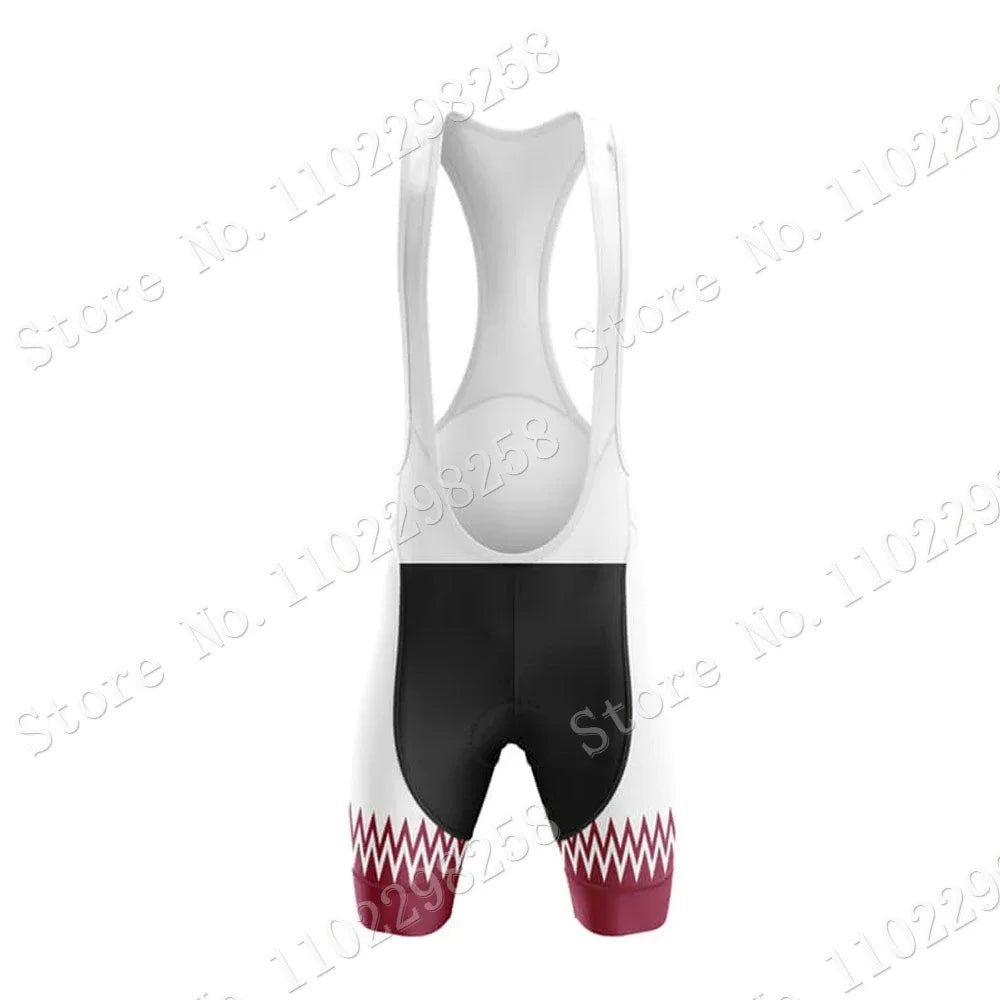 Qatar National Team Cycling Jersey 2023 Set Summer Bicycle Clothing  Road Bike Shirts Suit Bicycle Bib Shorts MTB Ropa Maillot