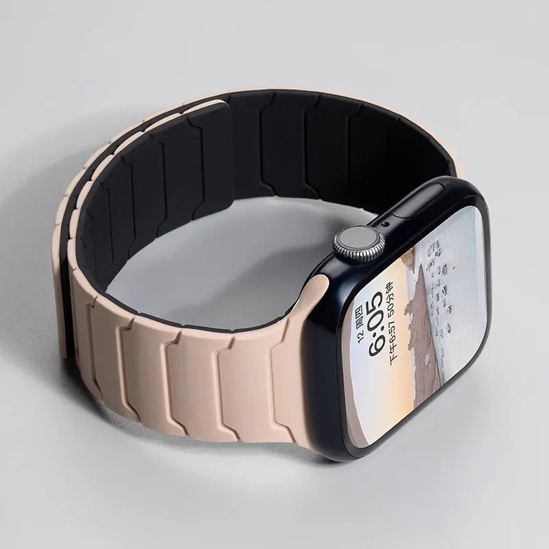 Magnetic Silicone Strap for Apple Watch Band Ultra 2 49mm 45mm 41mm Bracelet for Iwatch Series 9 8 7 6 SE 5 4 38 42mm 44mm 40mm