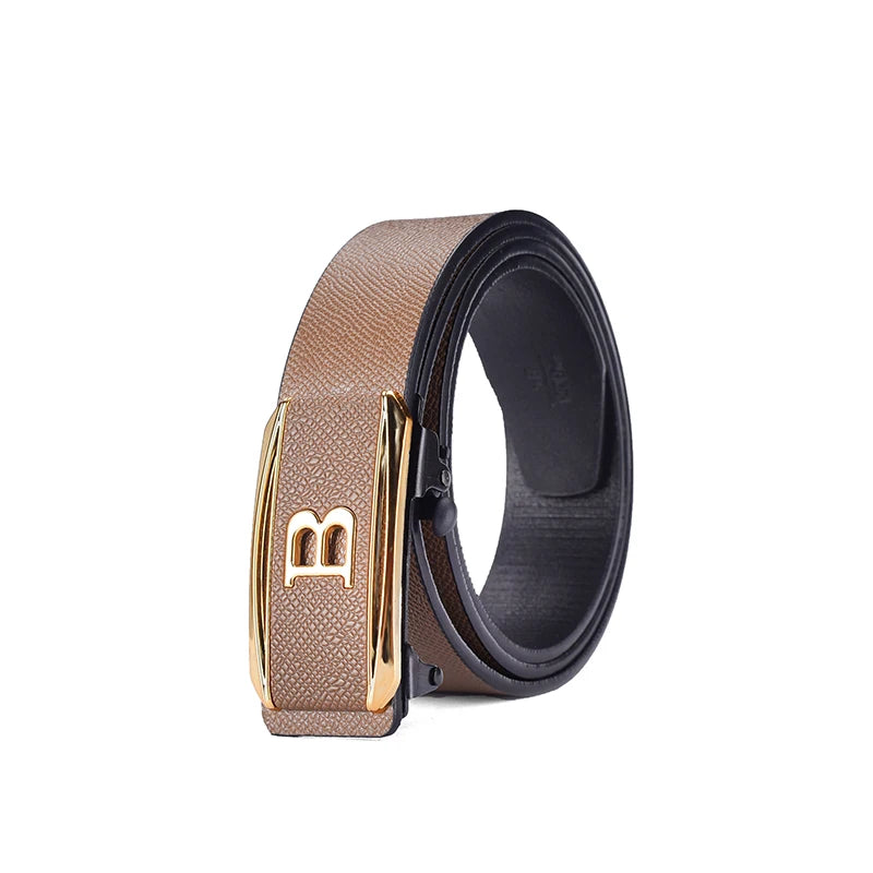 The new buckle toothless automatic buckle belt men's casual style business all-match waist belt personality youth trendy pants