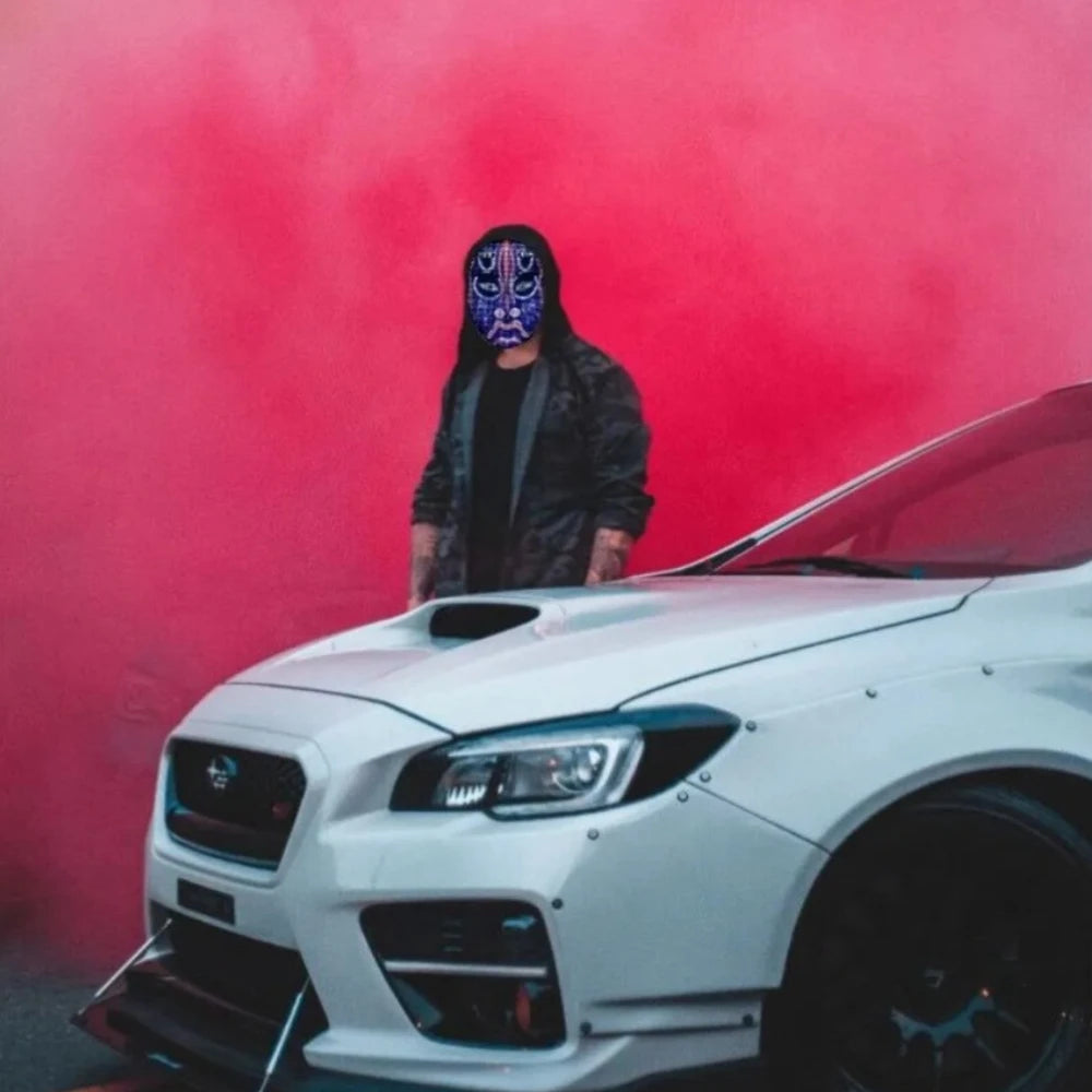 Bluetooth App Controlled LED Mask Gesture Sensor Programmable Light Up Face Changing Cyberpunk Halloween Cosplay Party Rave