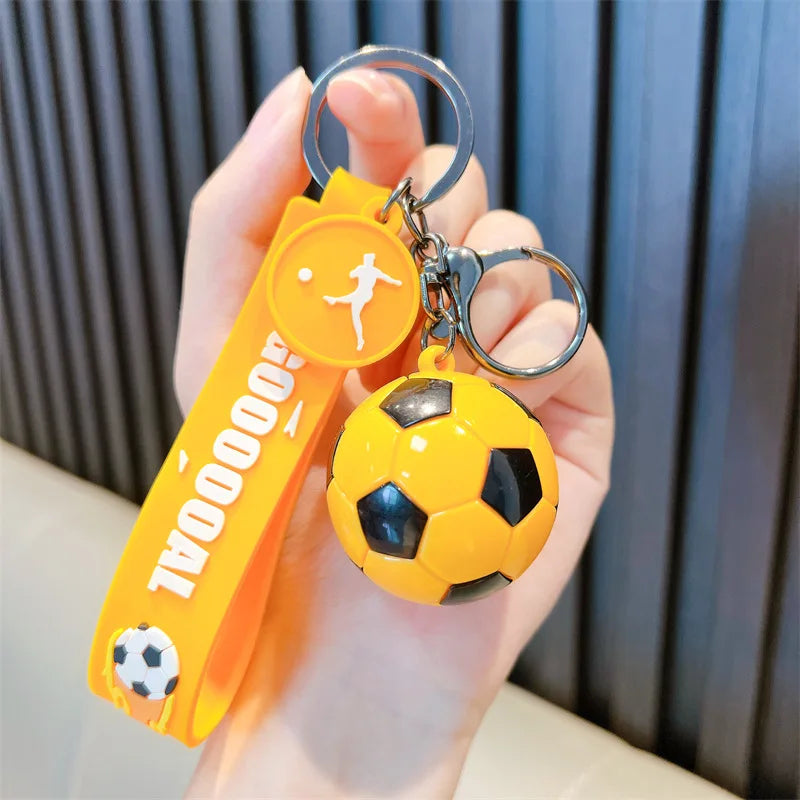 Football Keychain For Fan PVC Soft Glue Soccer Pendant Keychain Accessories Bag Decoration World  Cup Souvenirs Key Chain Gifts
