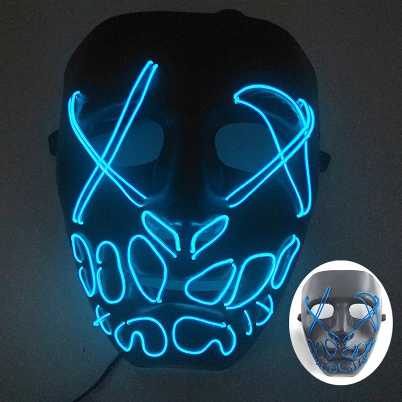 Wireless LED Purge Mask Halloween Horror Party Carnival Cosplay Costume Props Halloween Purge Masks 10 Colors LED Mask Men Women