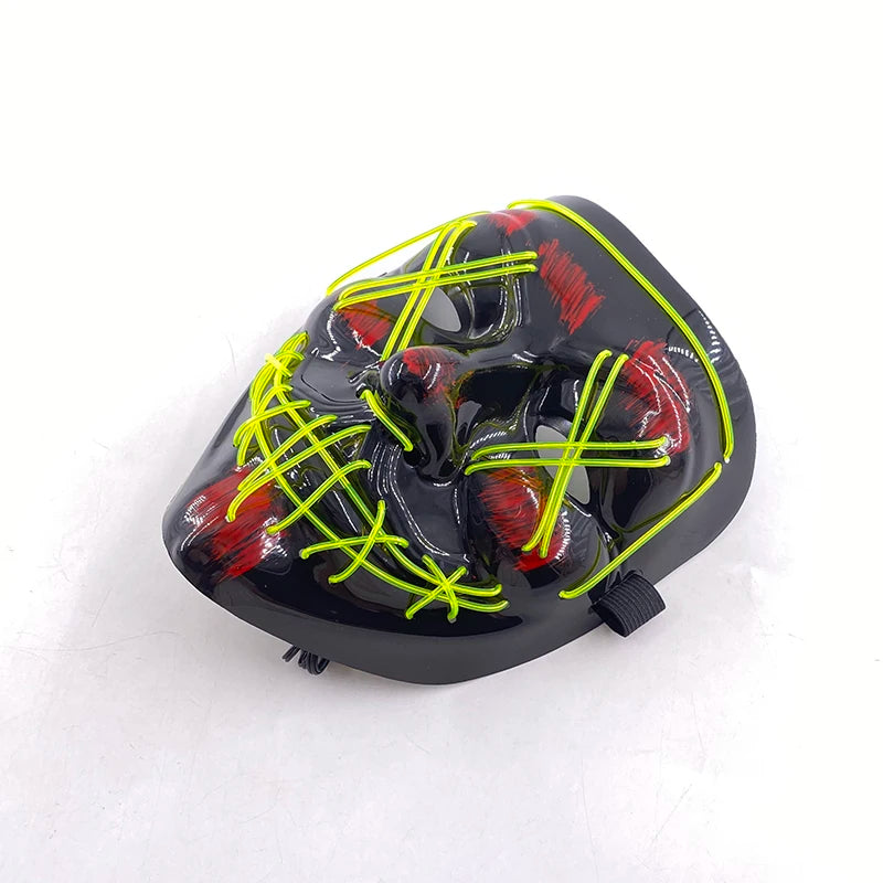 Wireless LED Purge Mask Halloween Horror Party Carnival Cosplay Costume Props Halloween Purge Masks 10 Colors LED Mask Men Women