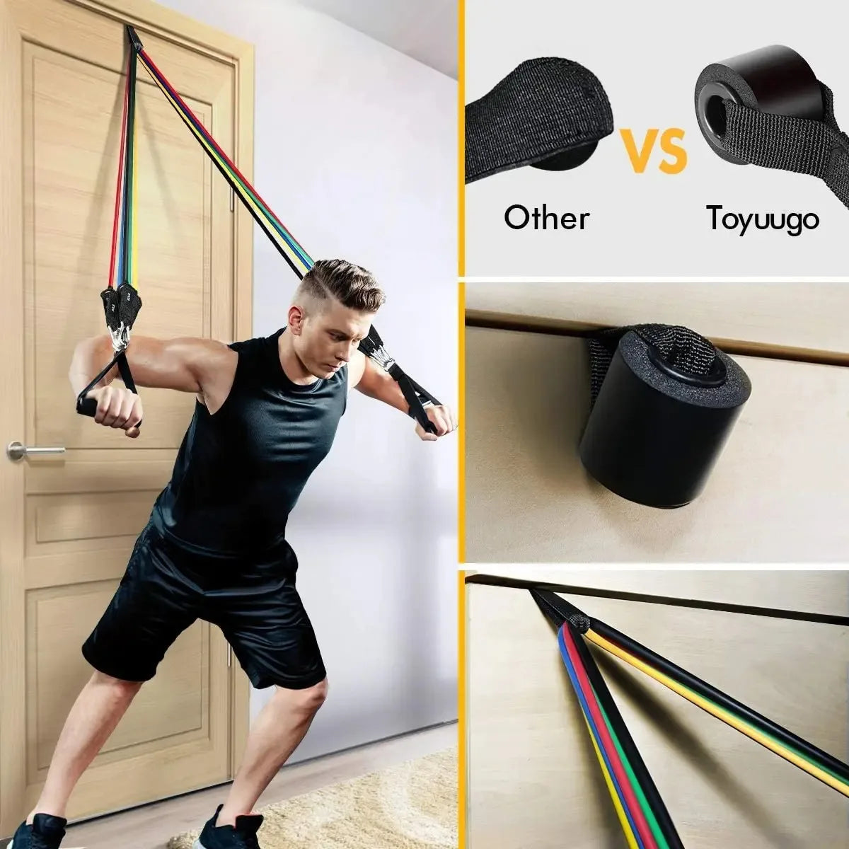 Strength Training Wrapped Resistance Band Set Elastic Fitness Equipment Sports Belt Rods for Home Gym