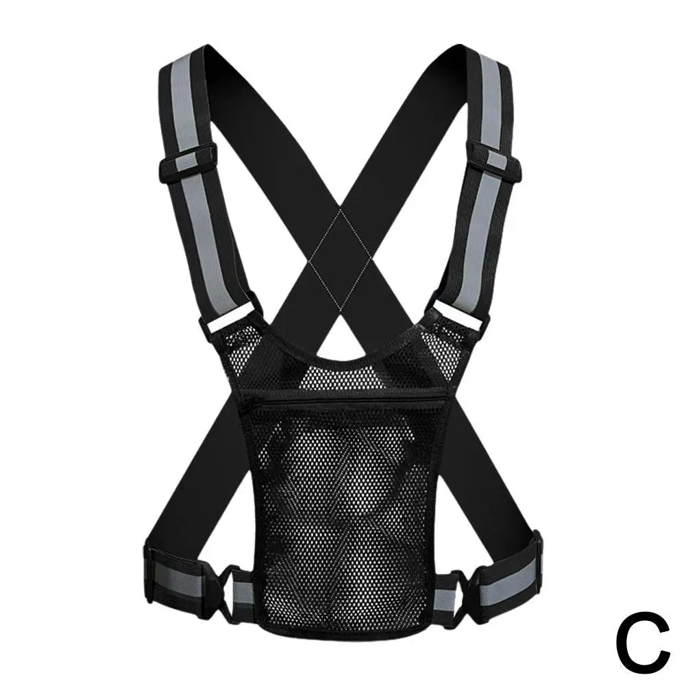 Outdoor Cycling Vests Safety Reflective Vest LED Running Light Adjustable Cycling Vest Night Warning Work Sports Vest