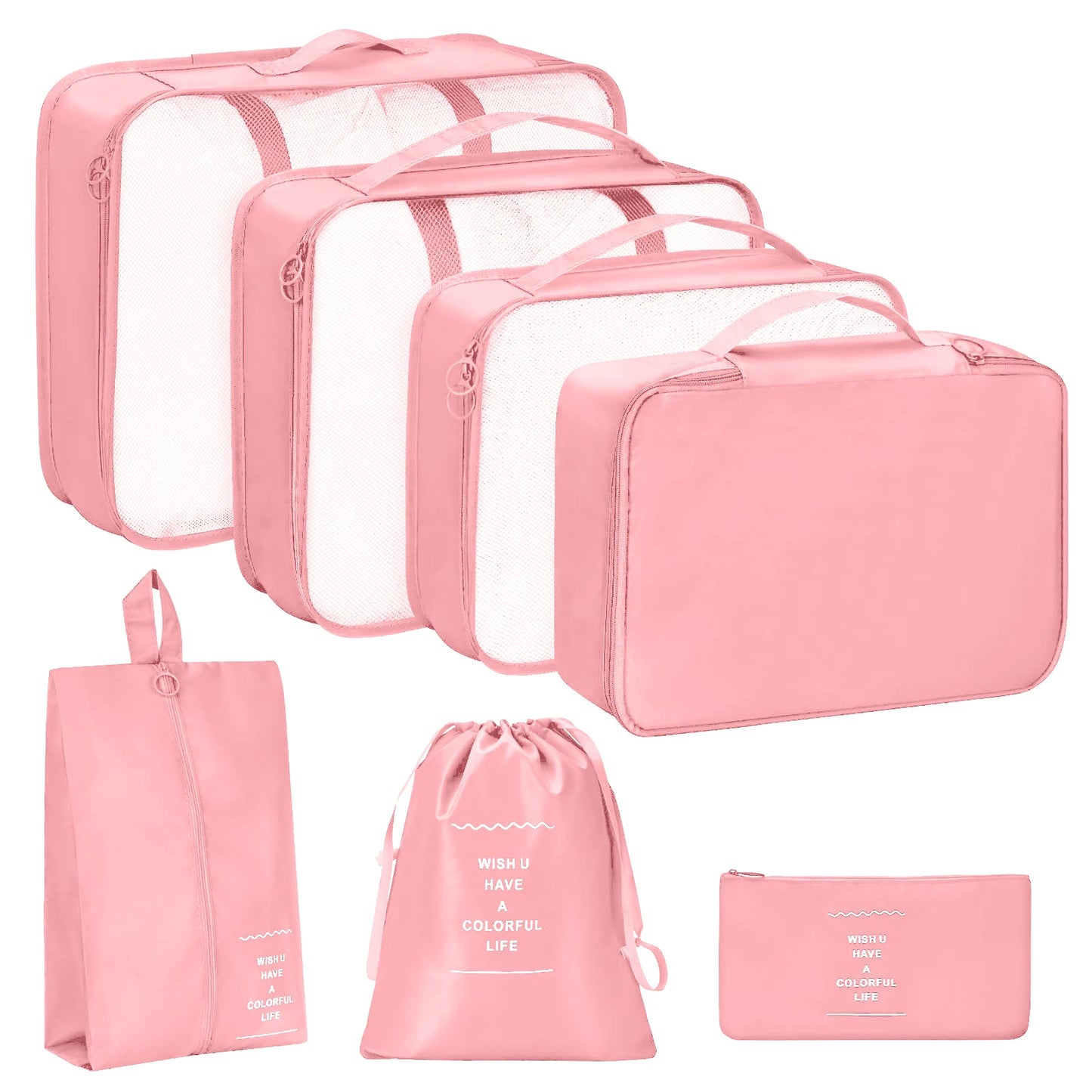 7 Pcs/Set Travel Organizer Storage Bags Suitcase Packing Cubes Set Cases Portable Luggage Clothes Shoe Tidy Pouch Folding.-zmt