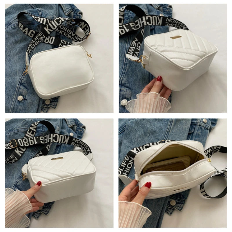 Minimalist Mini Fashionable Quilted Crossbody Bag Wallet, Trendy PU Shoulder Bag, WOMEN'S Casual Handbag and Mobile Phone Wallet