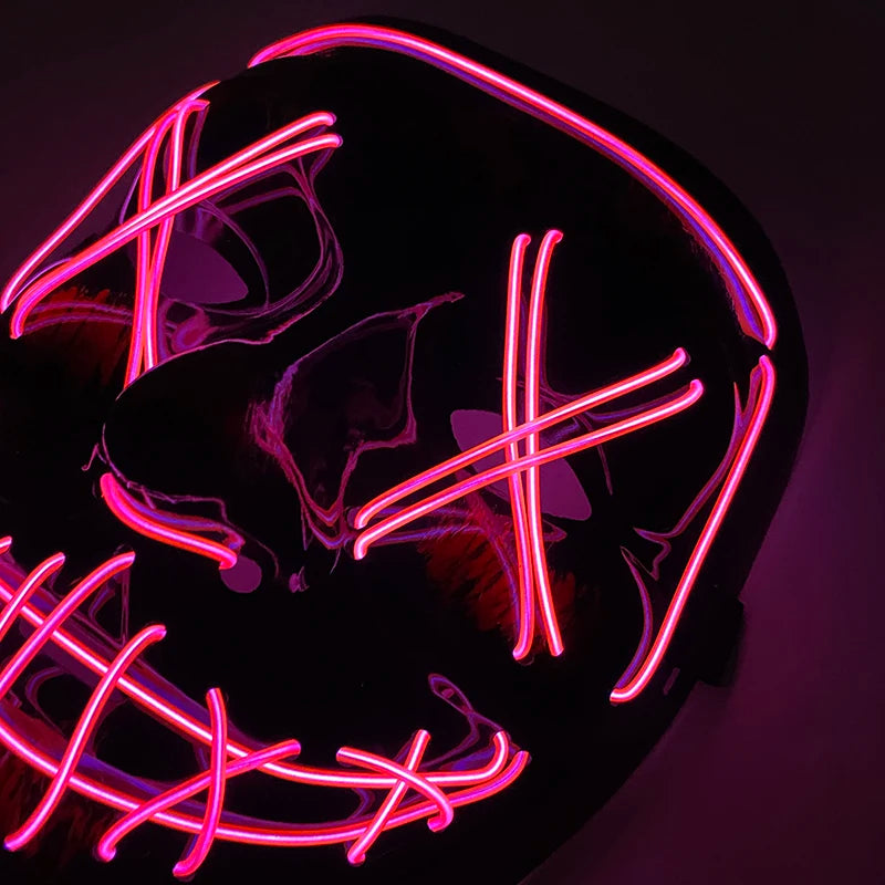 Wireless LED Purge Mask Halloween Horror Party Carnival Cosplay Costume Props Halloween Purge Masks 10 Colors LED Mask Men Women