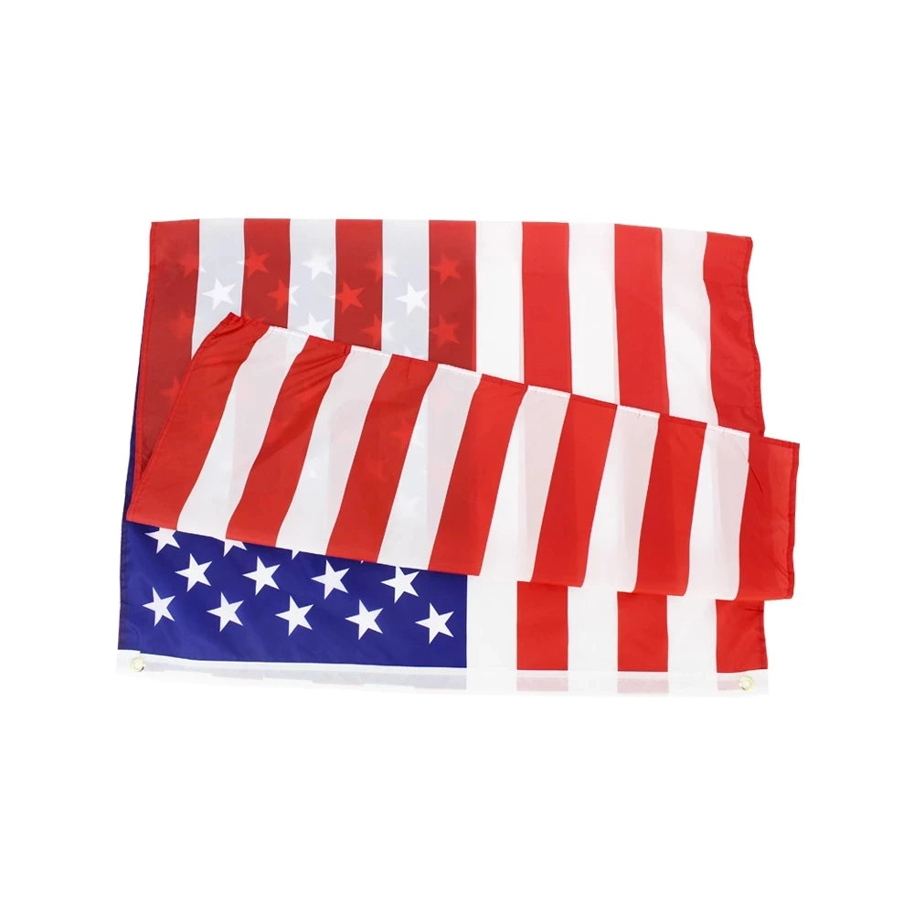 35.4X59 inch Embroidered American Flag Independence Day Outdoor USA Flag Waterproof Nylon Sewn Stripes Brass Grommets 90*150cm