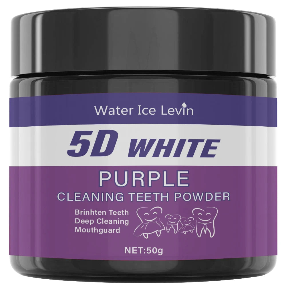 Purple Teeth Cleaning Powder - No Sulfuric Acid, Deep Cleansing and Polishing, Whitens Teeth Within 5 Days, Portable Daily Use and Travel