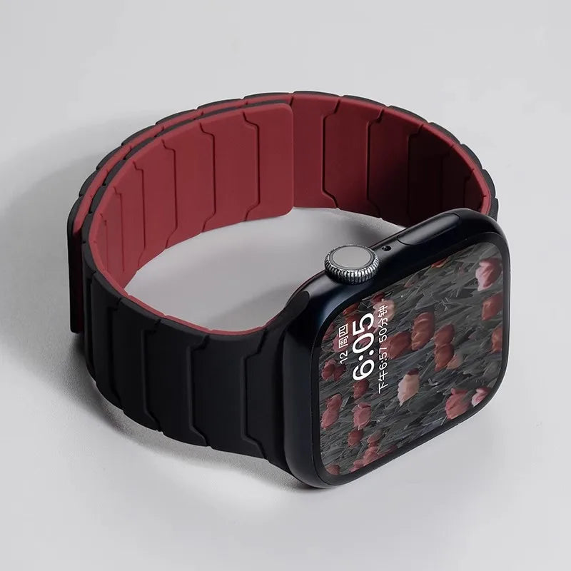 Magnetic Silicone Strap for Apple Watch Band Ultra 2 49mm 45mm 41mm Bracelet for Iwatch Series 9 8 7 6 SE 5 4 38 42mm 44mm 40mm