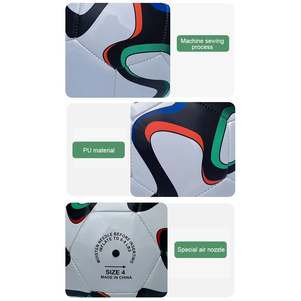 Professional Soccer Ball Size 4/5 Wear Resistant Machine-Stitched Football PU Sports Football Non Slip for Indoor Outdoor Play