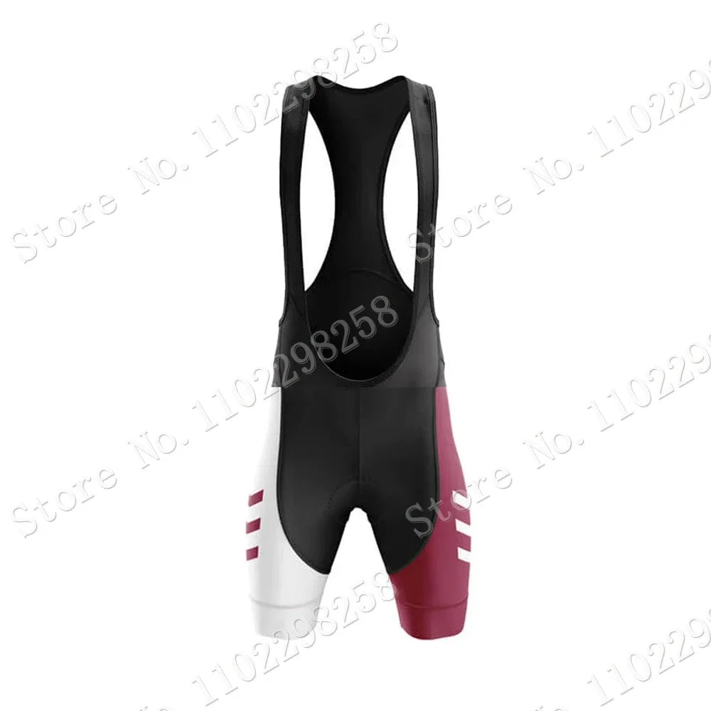 Qatar National Team Cycling Jersey 2023 Set Summer Bicycle Clothing  Road Bike Shirts Suit Bicycle Bib Shorts MTB Ropa Maillot