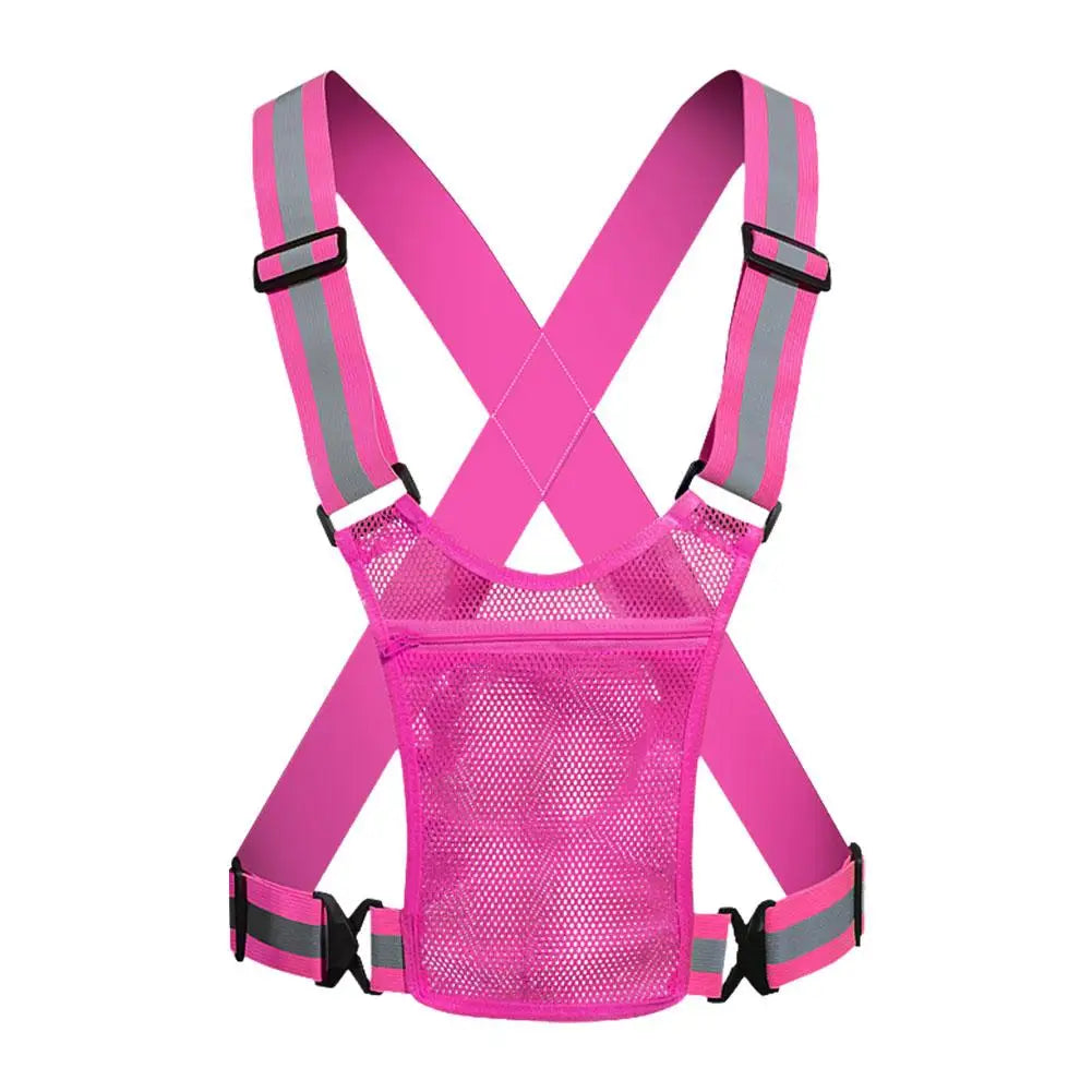 Outdoor Cycling Vests Safety Reflective Vest LED Running Light Adjustable Cycling Vest Night Warning Work Sports Vest