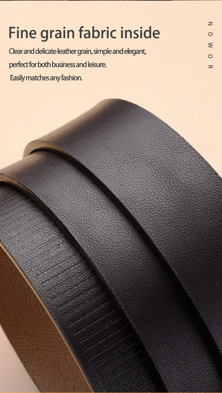 The new buckle toothless automatic buckle belt men's casual style business all-match waist belt personality youth trendy pants