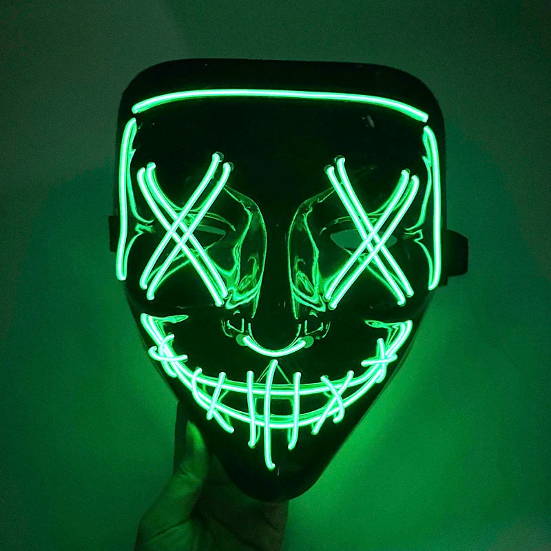 Wireless LED Purge Mask Halloween Horror Party Carnival Cosplay Costume Props Halloween Purge Masks 10 Colors LED Mask Men Women