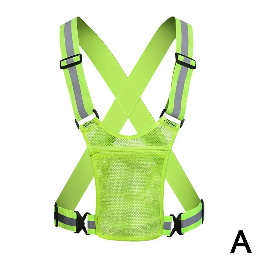 Outdoor Cycling Vests Safety Reflective Vest LED Running Light Adjustable Cycling Vest Night Warning Work Sports Vest