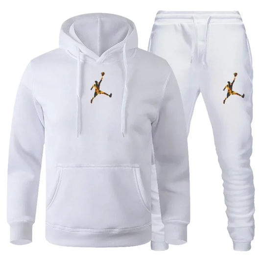 2025 Autumn/Winter Men's jogging Fitness sportswear Set: Fashionable long-sleeved sweatshirt + casual pants 2-piece set