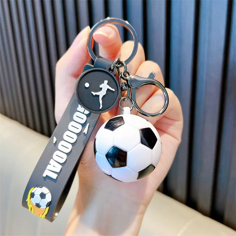 Football Keychain For Fan PVC Soft Glue Soccer Pendant Keychain Accessories Bag Decoration World  Cup Souvenirs Key Chain Gifts