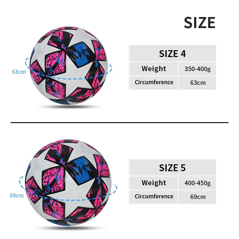 Standard Soccer Ball Professional Outdoors Sports Match Balls Training Seamless Football High Quality PU Material Size 5 Size 4