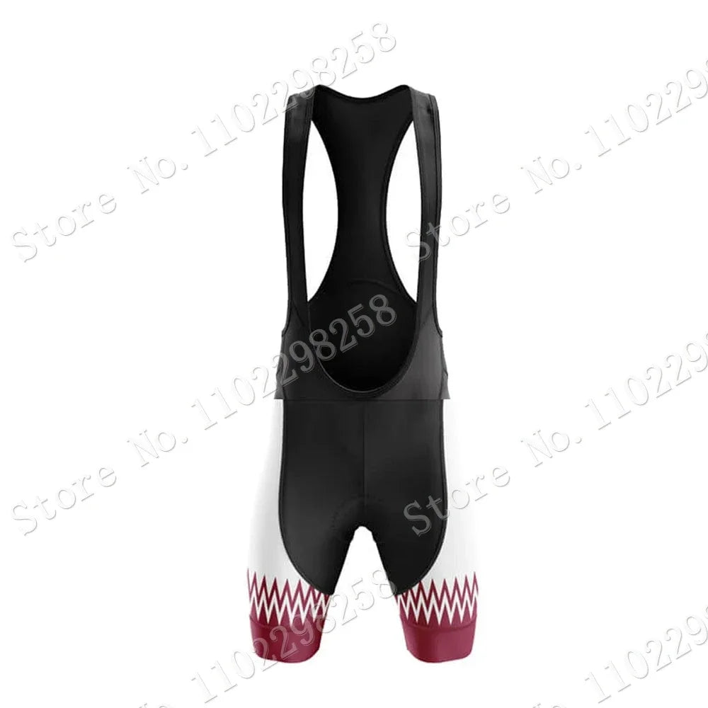 Qatar National Team Cycling Jersey 2023 Set Summer Bicycle Clothing  Road Bike Shirts Suit Bicycle Bib Shorts MTB Ropa Maillot