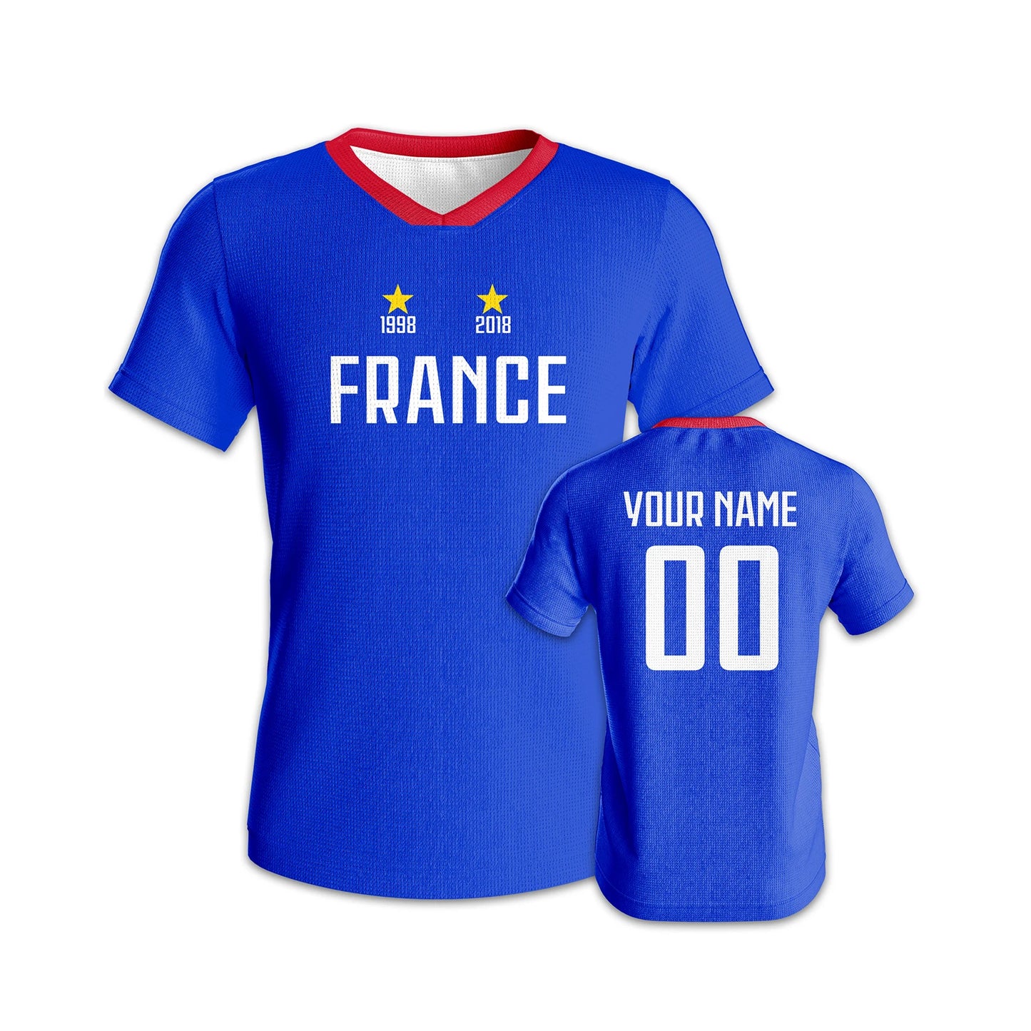 Custom France Soccer Jersey Quick-Dry Football Shirt Personalized Name Number Sports Uniform for Men Women Youth Fans Gift