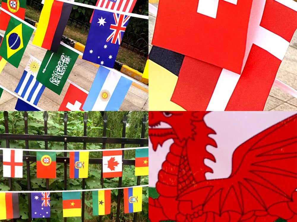 xvggdg  24/100   world Countries cup   14x21cm  National banner String Flag Countries Around The World Nations Flag For Party