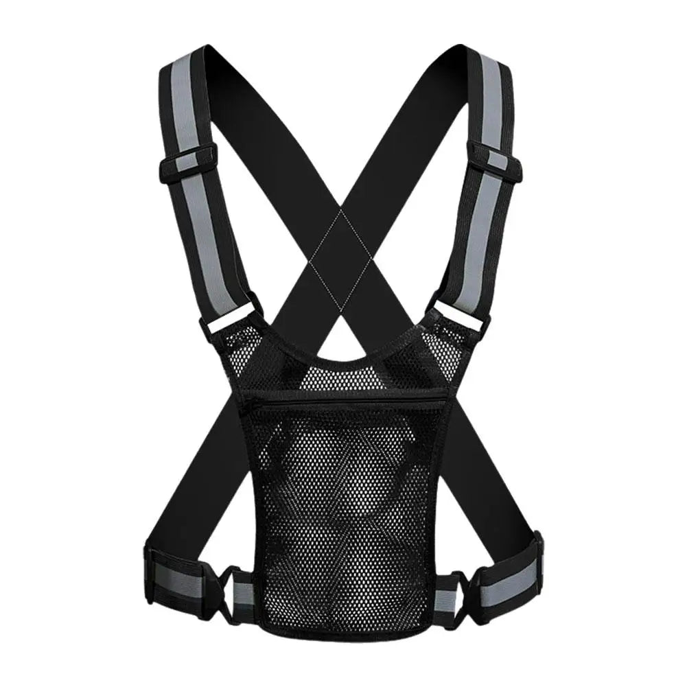 Outdoor Cycling Vests Safety Reflective Vest LED Running Light Adjustable Cycling Vest Night Warning Work Sports Vest