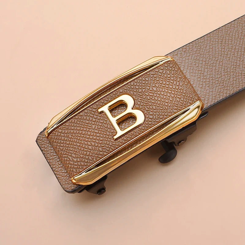 The new buckle toothless automatic buckle belt men's casual style business all-match waist belt personality youth trendy pants