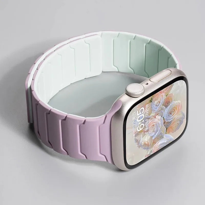 Magnetic Silicone Strap for Apple Watch Band Ultra 2 49mm 45mm 41mm Bracelet for Iwatch Series 9 8 7 6 SE 5 4 38 42mm 44mm 40mm